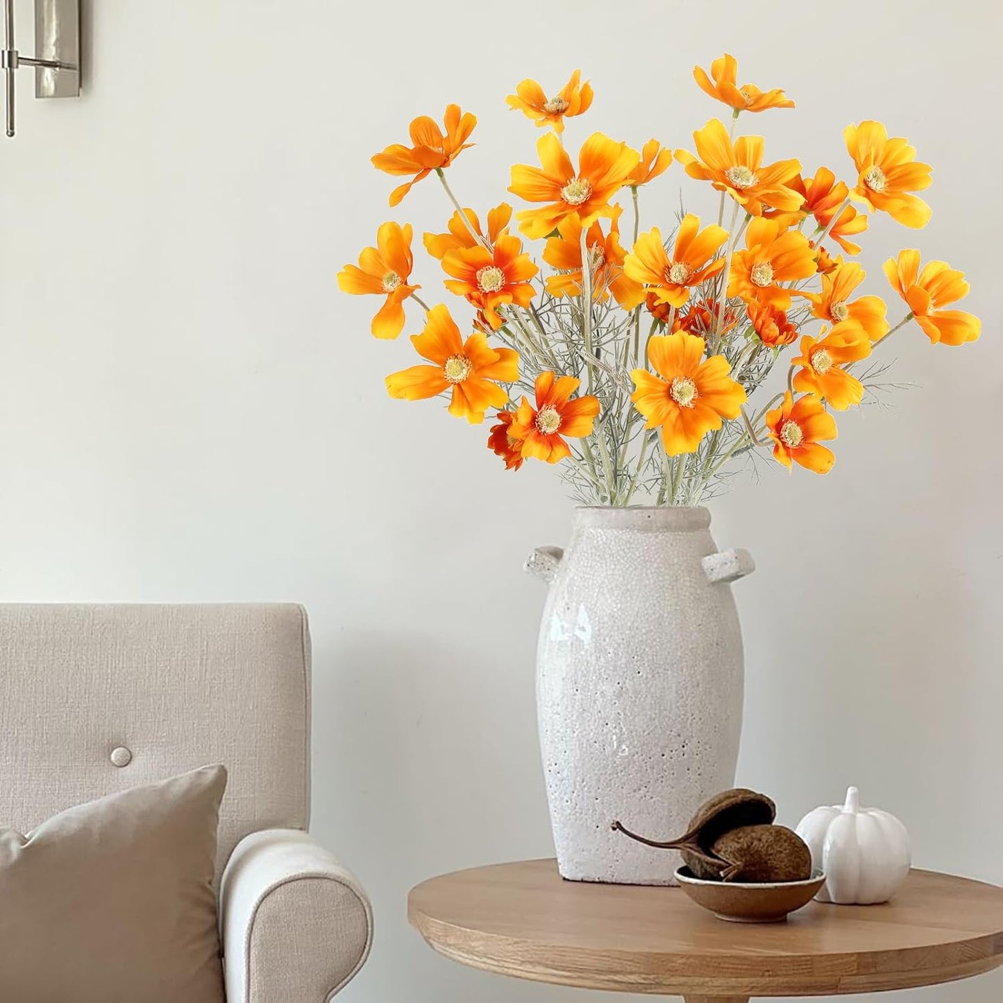 Daisy Flowers Artificial,6PCS Yellow Silk Flowers 24'' Artificial Wildflower Faux Cosmos Flower Stems for Wedding Party Kitchens Home Decoration(Yellow)