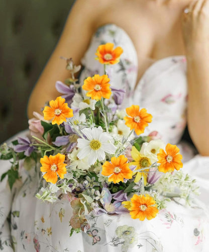 Daisy Flowers Artificial,6PCS Yellow Silk Flowers 24'' Artificial Wildflower Faux Cosmos Flower Stems for Wedding Party Kitchens Home Decoration(Yellow)