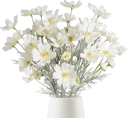 Daisy Flowers Artificial,6PCS Yellow Silk Flowers 24'' Artificial Wildflower Faux Cosmos Flower Stems for Wedding Party Kitchens Home Decoration(Yellow)