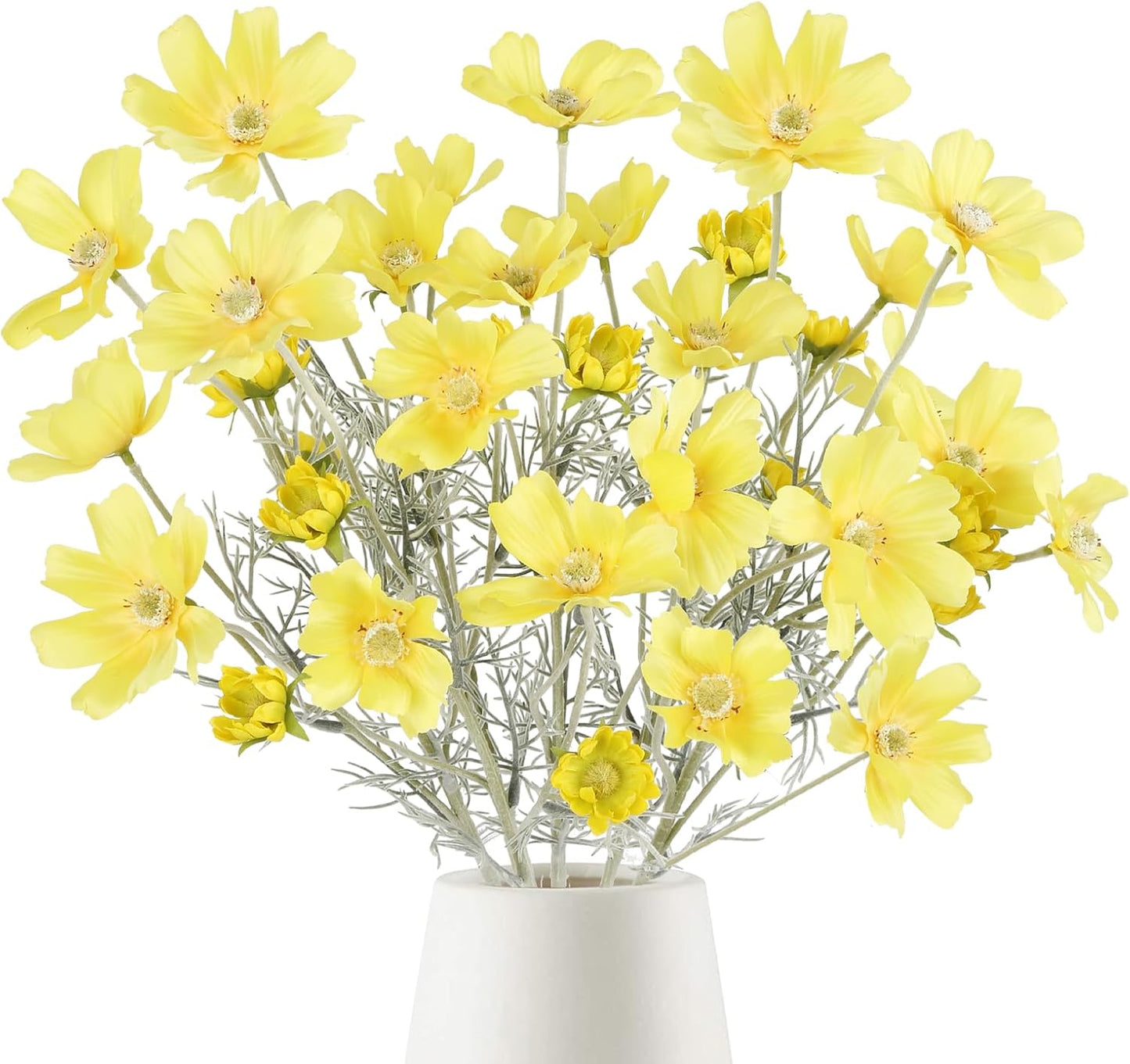 Daisy Flowers Artificial,6PCS Yellow Silk Flowers 24'' Artificial Wildflower Faux Cosmos Flower Stems for Wedding Party Kitchens Home Decoration(Yellow)