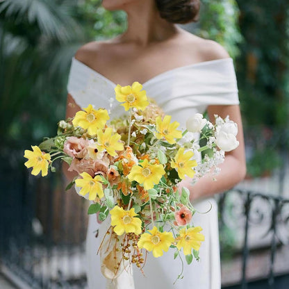 Daisy Flowers Artificial,6PCS Yellow Silk Flowers 24'' Artificial Wildflower Faux Cosmos Flower Stems for Wedding Party Kitchens Home Decoration(Yellow)