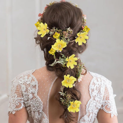 Daisy Flowers Artificial,6PCS Yellow Silk Flowers 24'' Artificial Wildflower Faux Cosmos Flower Stems for Wedding Party Kitchens Home Decoration(Yellow)