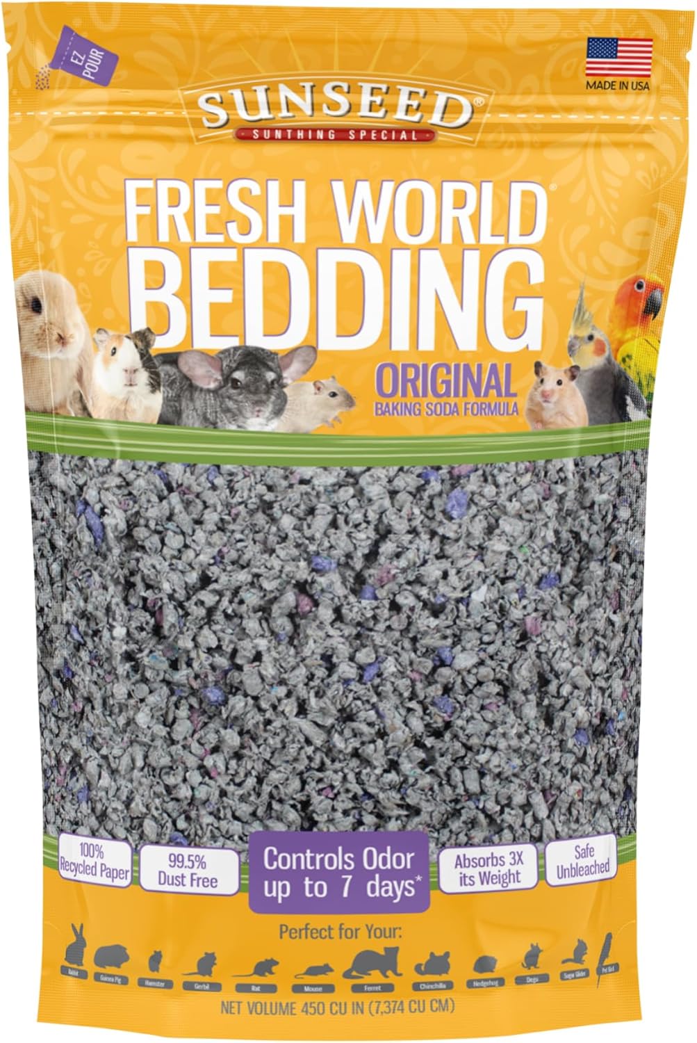 18220 Fresh World Bedding for Small Animals, Original Gray - 450 Cubic Inch