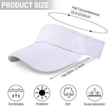 Unisex Sports Sun Visor Adjustable UV Protection Sun Hat Cap for Beach Pool Golf Tennis