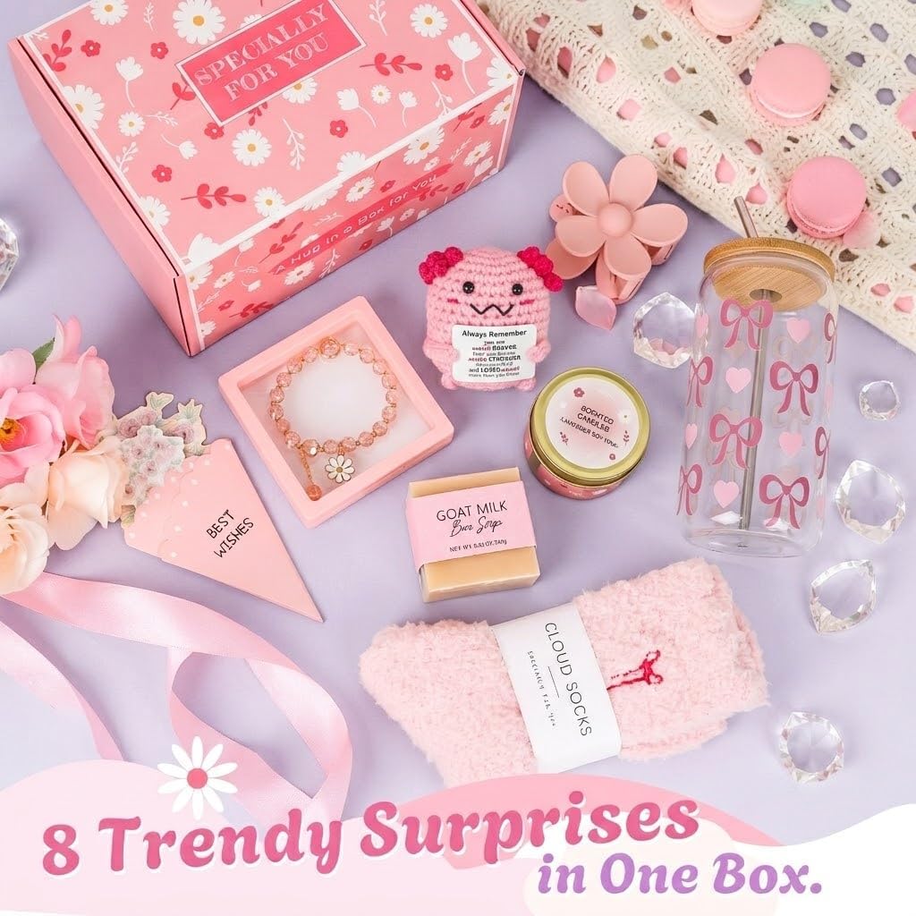 Sunshine Birthday Gifts for Women, Teen Girl Gifts Trendy Stuff | Teenage Girl Gift Baskets, Cheer Up Set, Pick Me Up Box for Woman , Daughter, Sister, Her, Best Friend