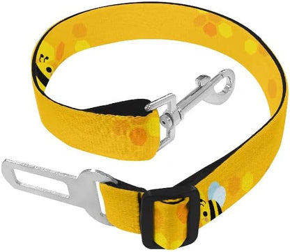 Adjustable Dog Car Seat Belt: 22.2-38.2 Inch Travel Safety Dog Car Harness, Fits Most Pets, Easily Clips to Harness or Collar, Lightweight & Sturdy Dog seat Belt for car Yellow