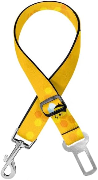 Adjustable Dog Car Seat Belt: 22.2-38.2 Inch Travel Safety Dog Car Harness, Fits Most Pets, Easily Clips to Harness or Collar, Lightweight & Sturdy Dog seat Belt for car Yellow