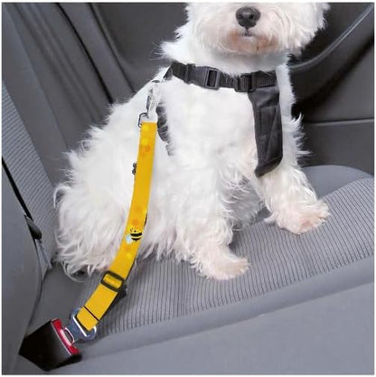 Adjustable Dog Car Seat Belt: 22.2-38.2 Inch Travel Safety Dog Car Harness, Fits Most Pets, Easily Clips to Harness or Collar, Lightweight & Sturdy Dog seat Belt for car Yellow