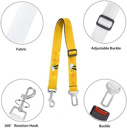 Adjustable Dog Car Seat Belt: 22.2-38.2 Inch Travel Safety Dog Car Harness, Fits Most Pets, Easily Clips to Harness or Collar, Lightweight & Sturdy Dog seat Belt for car Yellow