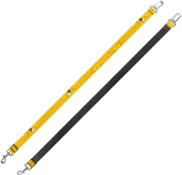 Adjustable Dog Car Seat Belt: 22.2-38.2 Inch Travel Safety Dog Car Harness, Fits Most Pets, Easily Clips to Harness or Collar, Lightweight & Sturdy Dog seat Belt for car Yellow