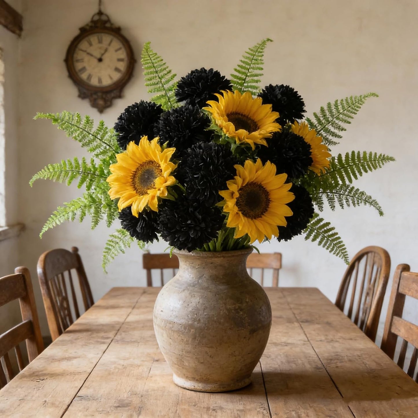 Kimura's Cabin 20pcs Fake Chrysanthemum Artificial Flowers Faux Silk Mums with Stem Balls Flowers for Vase Fillers Easter Home Table Floral Arrangements Wedding Party DIY Decoration(Yellow)