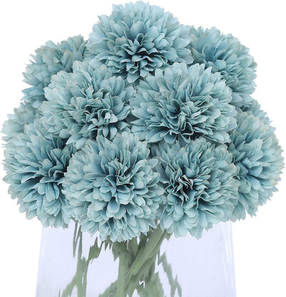 Kimura's Cabin 20pcs Fake Chrysanthemum Artificial Flowers Faux Silk Mums with Stem Balls Flowers for Vase Fillers Easter Home Table Floral Arrangements Wedding Party DIY Decoration(Yellow)
