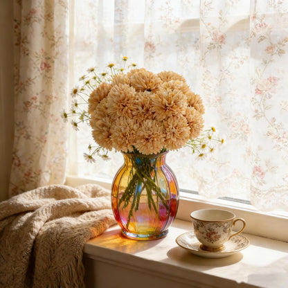 Kimura's Cabin 20pcs Fake Chrysanthemum Artificial Flowers Faux Silk Mums with Stem Balls Flowers for Vase Fillers Easter Home Table Floral Arrangements Wedding Party DIY Decoration(Yellow)