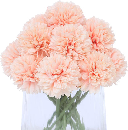 Kimura's Cabin 20pcs Fake Chrysanthemum Artificial Flowers Faux Silk Mums with Stem Balls Flowers for Vase Fillers Easter Home Table Floral Arrangements Wedding Party DIY Decoration(Yellow)