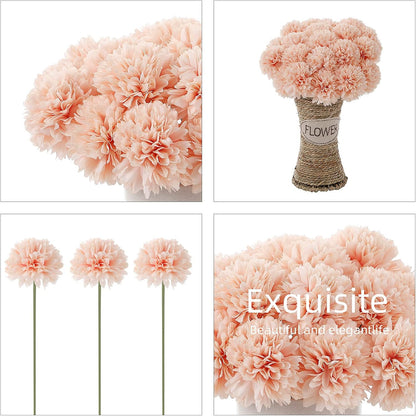 Kimura's Cabin 20pcs Fake Chrysanthemum Artificial Flowers Faux Silk Mums with Stem Balls Flowers for Vase Fillers Easter Home Table Floral Arrangements Wedding Party DIY Decoration(Yellow)