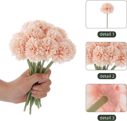Kimura's Cabin 20pcs Fake Chrysanthemum Artificial Flowers Faux Silk Mums with Stem Balls Flowers for Vase Fillers Easter Home Table Floral Arrangements Wedding Party DIY Decoration(Yellow)