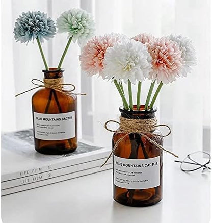 Kimura's Cabin 20pcs Fake Chrysanthemum Artificial Flowers Faux Silk Mums with Stem Balls Flowers for Vase Fillers Easter Home Table Floral Arrangements Wedding Party DIY Decoration(Yellow)
