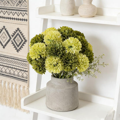 Kimura's Cabin 20pcs Fake Chrysanthemum Artificial Flowers Faux Silk Mums with Stem Balls Flowers for Vase Fillers Easter Home Table Floral Arrangements Wedding Party DIY Decoration(Yellow)