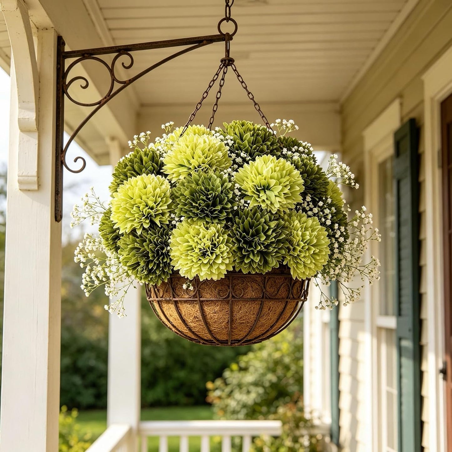 Kimura's Cabin 20pcs Fake Chrysanthemum Artificial Flowers Faux Silk Mums with Stem Balls Flowers for Vase Fillers Easter Home Table Floral Arrangements Wedding Party DIY Decoration(Yellow)