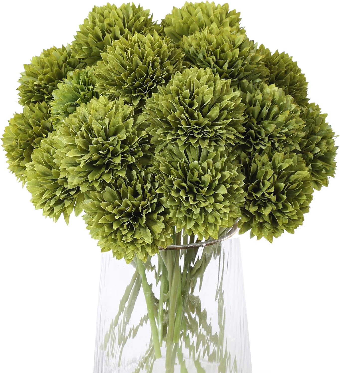 Kimura's Cabin 20pcs Fake Chrysanthemum Artificial Flowers Faux Silk Mums with Stem Balls Flowers for Vase Fillers Easter Home Table Floral Arrangements Wedding Party DIY Decoration(Yellow)
