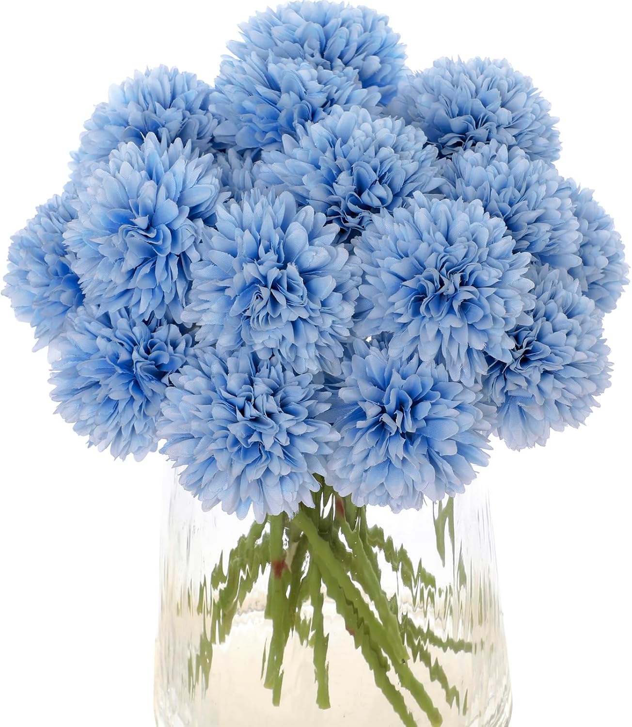 Kimura's Cabin 20pcs Fake Chrysanthemum Artificial Flowers Faux Silk Mums with Stem Balls Flowers for Vase Fillers Easter Home Table Floral Arrangements Wedding Party DIY Decoration(Yellow)