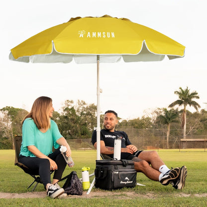 Shade Umbrella, Premium Portable Umbrella with Stand, 6.5ft Lightweight Free Standing Canopy for Sporting Games, Adjustable Instant Sun Protection and Easy to Carry, Yellow