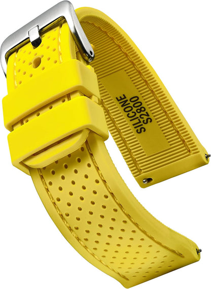 ALPINE Sporty Premium Soft Silicone Adjustable Watch Band - Replacement Rubber Watch Bands for Women & Men - Waterproof Quick Release Watch Straps - Compatible with Regular & Smart Watch Bands