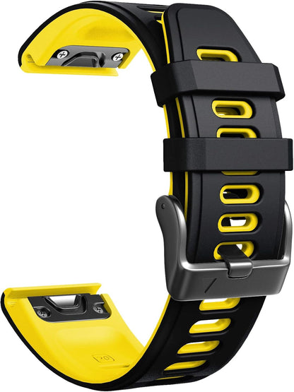 Compatible with Fenix 6S Pro watchbans for Fenix 6S/Fenix 7S/Fenix 5S/5S Plus/D2 Delta S Smartwatch (Balck-yellow)