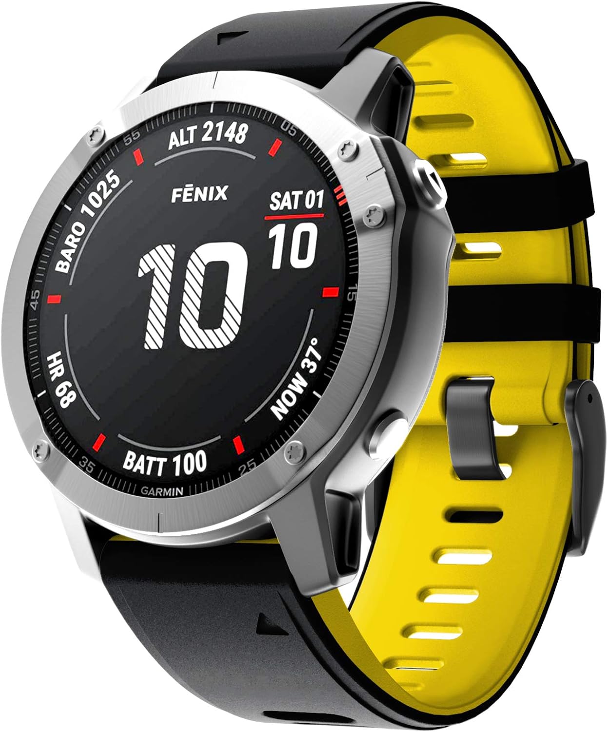 Compatible with Fenix 6S Pro watchbans for Fenix 6S/Fenix 7S/Fenix 5S/5S Plus/D2 Delta S Smartwatch (Balck-yellow)