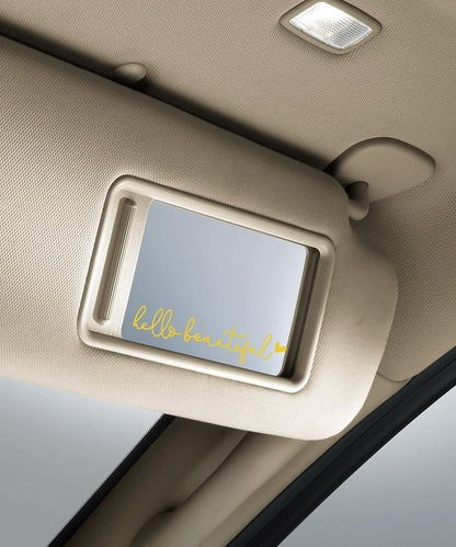 Rearview Mirror Decal,Hello Beautiful Decal,Car Accessories Stickers Rearview Mirror Sticker (Yellow)