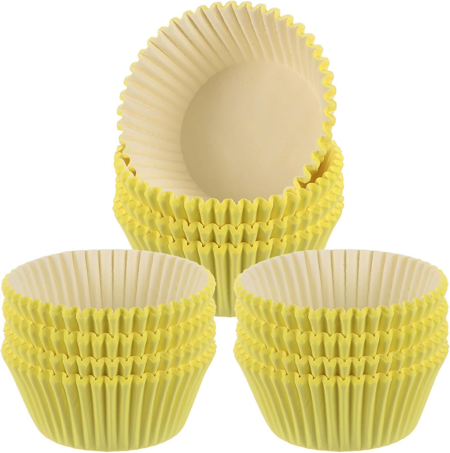 300 Count Cupcake Liners Yellow Cupcake Cups Standard Size Muffins Liners Papers Baking Cups Wrappers Greaseproof for Party Wedding Birthday
