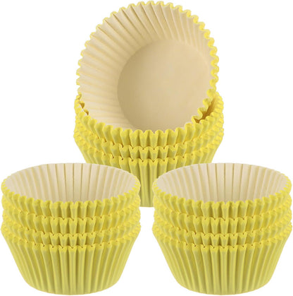 300 Count Cupcake Liners Yellow Cupcake Cups Standard Size Muffins Liners Papers Baking Cups Wrappers Greaseproof for Party Wedding Birthday