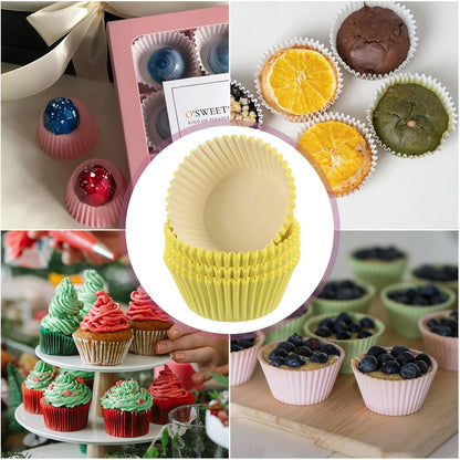 300 Count Cupcake Liners Yellow Cupcake Cups Standard Size Muffins Liners Papers Baking Cups Wrappers Greaseproof for Party Wedding Birthday