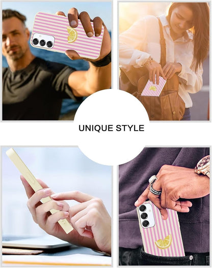 Cute Striped Case for Samsung Galaxy A16 5G Summer, Aesthetic Pink White Stripes Lemons Pattern Design Print Phone Cover for Women Men, Soft TPU Protective Shell for Samsung A16 5G 6,7"