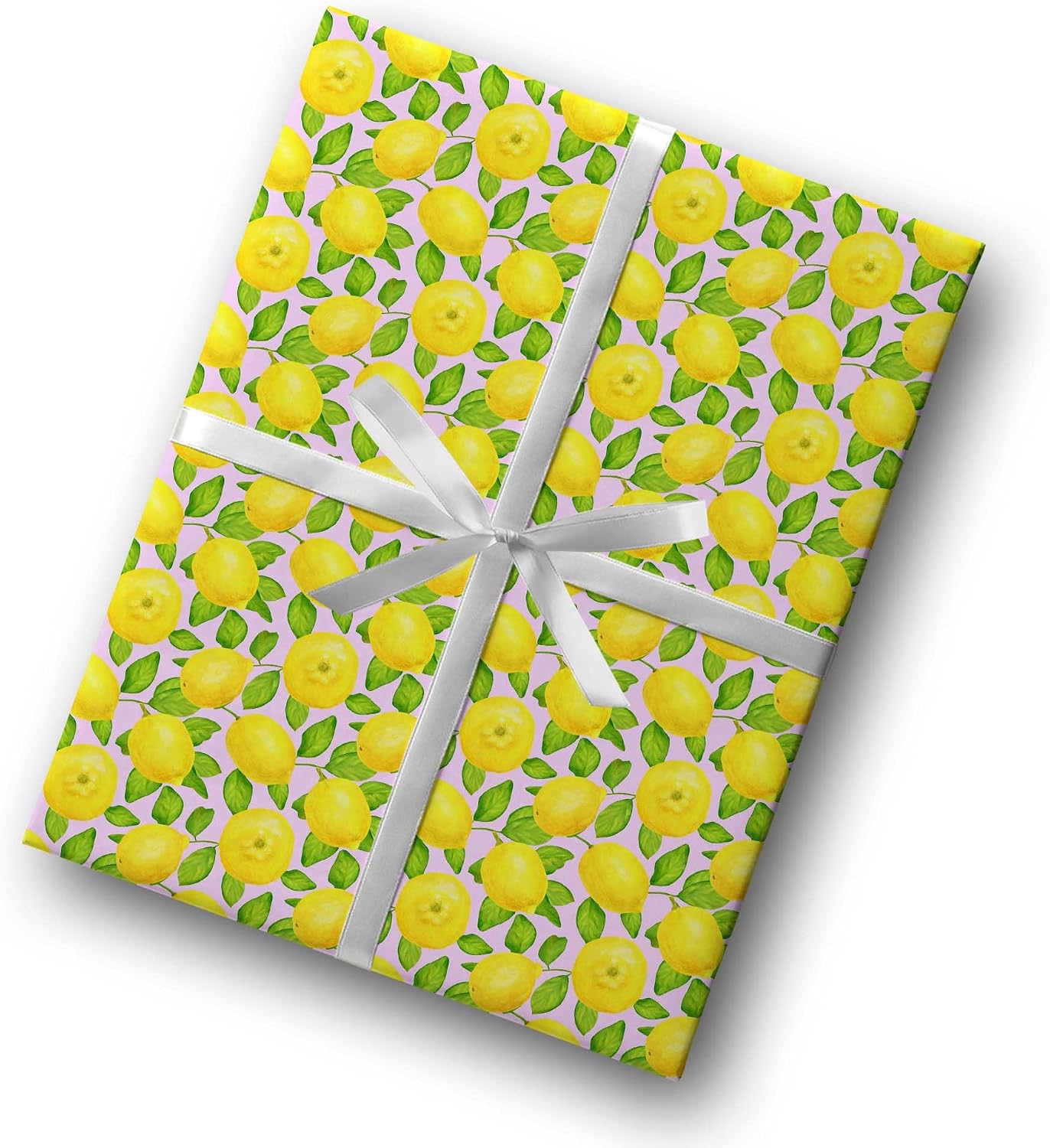 Cute Lemon Tree Thick Wrapping Paper, Lemonade Harvest Fruit Gift Wrap, Summer Citrus Theme Decor, For Foodie Gardner (Yellow, 6 foot x 30 inch roll)