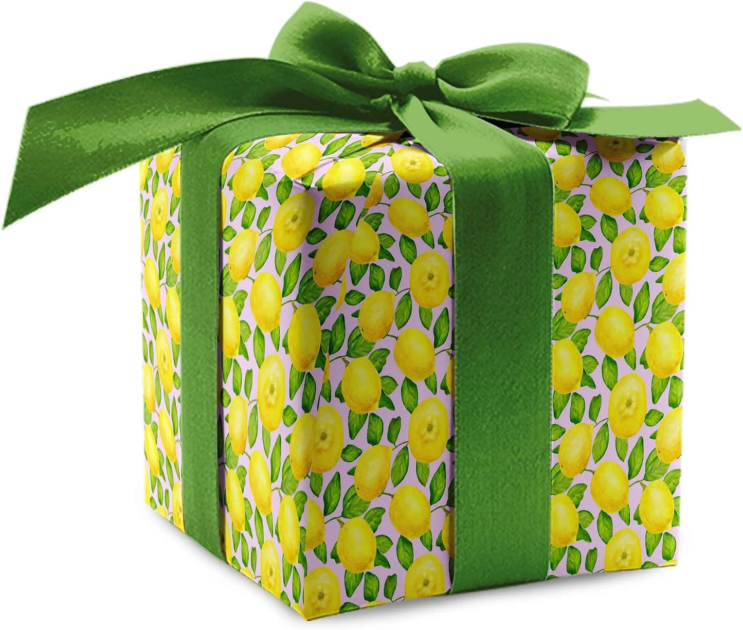 Cute Lemon Tree Thick Wrapping Paper, Lemonade Harvest Fruit Gift Wrap, Summer Citrus Theme Decor, For Foodie Gardner (Yellow, 6 foot x 30 inch roll)