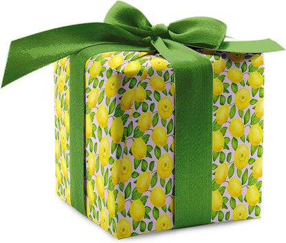 Cute Lemon Tree Thick Wrapping Paper, Lemonade Harvest Fruit Gift Wrap, Summer Citrus Theme Decor, For Foodie Gardner (Yellow, 6 foot x 30 inch roll)
