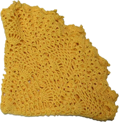 Lace Tablecloth Doily Handmade Crochet Placemat Women Vase Mat Kitchen Table Runner (1PC- 18 in to 20 in, Yellow)