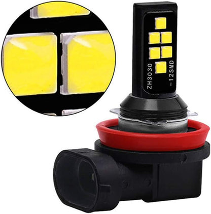 2x H11 H8 LED Fog Light Bulb for Powersports Advanced 3030 SMD Bright Colorful Daytime Running DRL Lamp, Amber Yellow