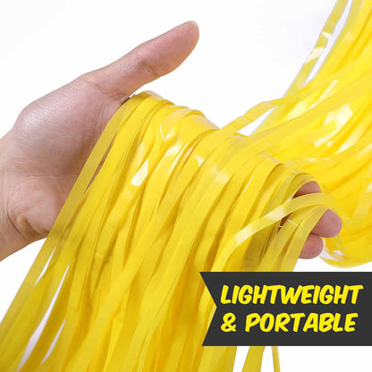 6 Pack Macaron Yellow Foil Fringe Curtains Backdrop, 3.28 x 8.2 Ft Metallic Streamers Tinsel Curtains Background for Photo Booth, Birthday, Weddings, Carnivals, Graduation, Themed Party Decorations