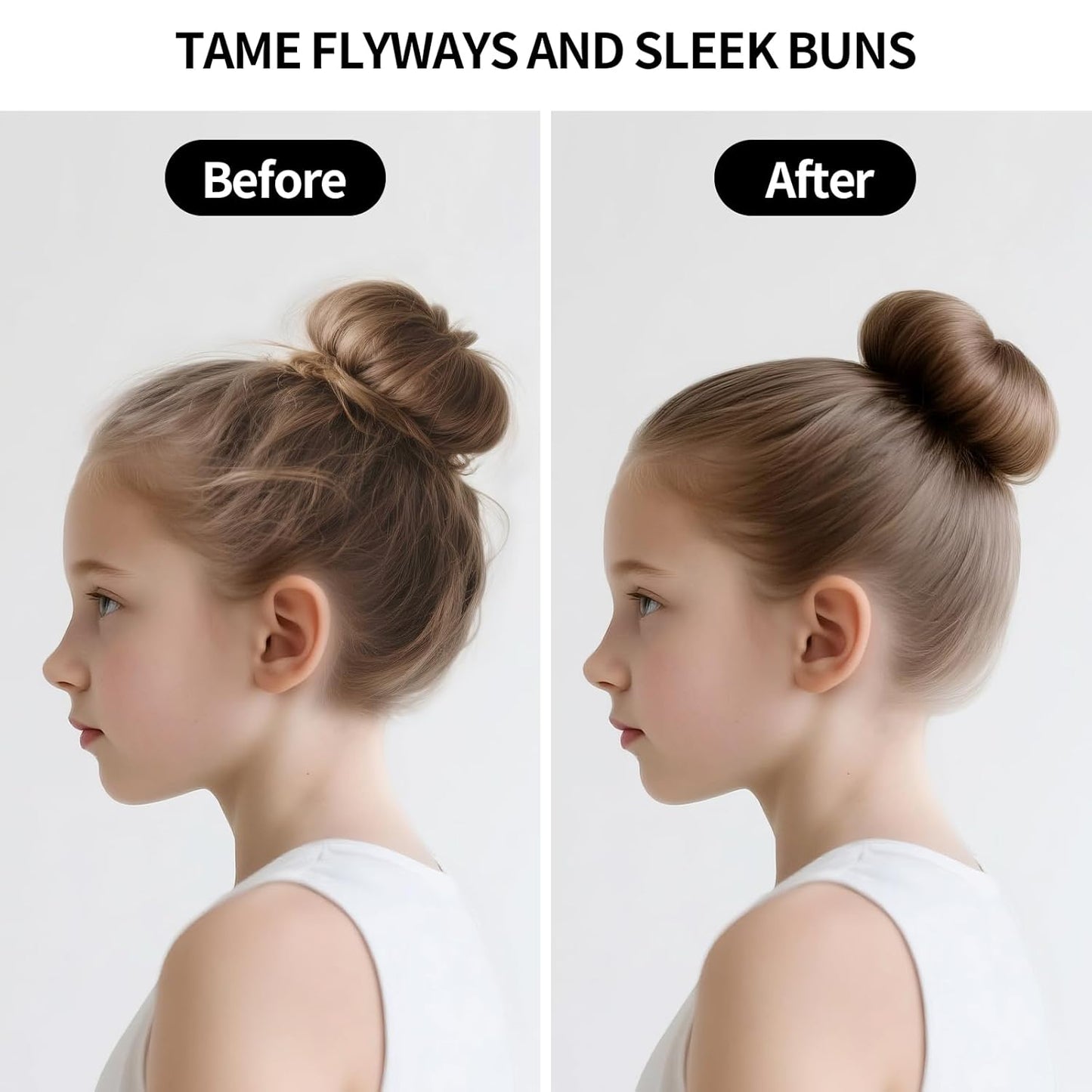 Hair Wax Stick & Slick Back Brush | Tames Flyaways, Frizz, Sleek Ponytails, Buns | Pomade/Balm/Gel Stick for Women, Styling Accessories for Girls