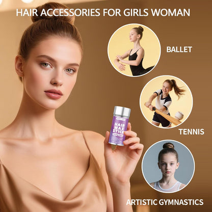 Hair Wax Stick & Slick Back Brush | Tames Flyaways, Frizz, Sleek Ponytails, Buns | Pomade/Balm/Gel Stick for Women, Styling Accessories for Girls