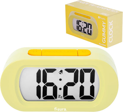 Yellow Digital Alarm Clock, Original Gift, LED Display, Battery Operated Bedside Clock, 12/24 Hour Format, Easy-to-Read Backlight