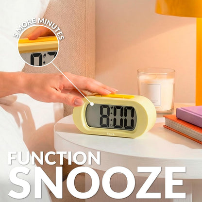 Yellow Digital Alarm Clock, Original Gift, LED Display, Battery Operated Bedside Clock, 12/24 Hour Format, Easy-to-Read Backlight