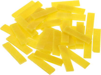 Rectangular Mosaic Tiles Stained Glass Strips, 1.57" x 0.4" Lemon Yellow Glass Pieces 300g/10.58 oz Mosaic Tile Making Supplies for DIY Handmade Crafts and Home Decoration