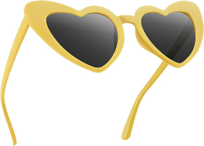 Heart Sunglasses Heart Costume Accessories Party Favors | Halloween Sunglasses Weeding Valentines Day Bachelor Bachelorette Party Accessories, Cat Eye Sunglasses for Women Men