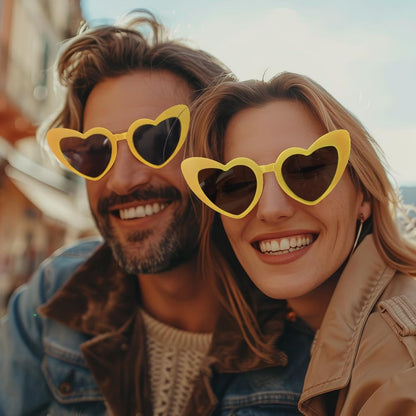 Heart Sunglasses Heart Costume Accessories Party Favors | Halloween Sunglasses Weeding Valentines Day Bachelor Bachelorette Party Accessories, Cat Eye Sunglasses for Women Men