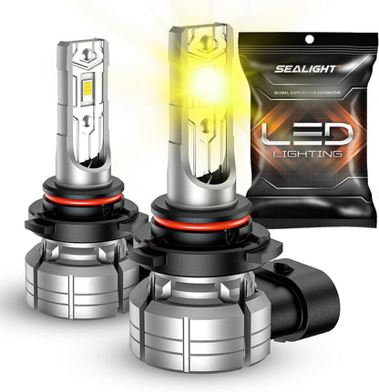 H10 9145 9140 LED Fog Light Bulbs Amber, 12000LM 3500K Yellow Light Bulbs, Strong Light Penetration, 9040 9045 Replacement Front Fog Lamps for car, trucks, SUVS, Non-polarity