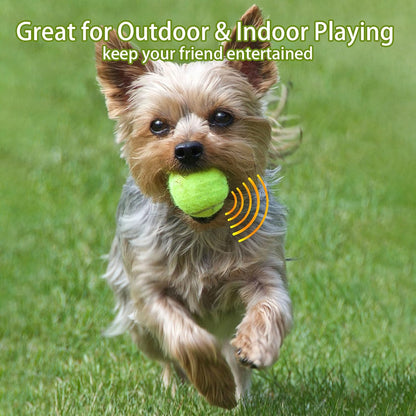 Dog Tennis Balls, 20 Pack 2.5 inch Floatable Squeaky Tennis Balls for Fetch Exercise, Natural Rubber Squeaky Dog Balls Training Safe (Yellow)