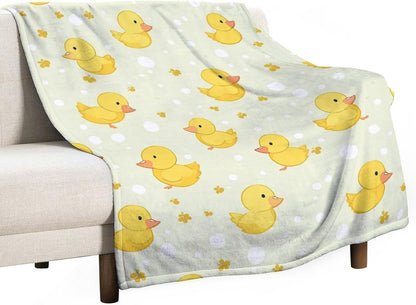 Yellow Soft Faux Fur Throw Blanket - Cartoon Flannel Lap Blanket for Couch Sofa Or Bed, Baby Duck Fuzzy Fluffy Plush Blanket, Super Cozy and Comfy for All Seasons 30"x40"